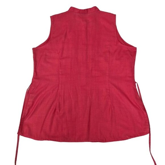 Jaclyn Smith Women's Pink Pintuck Button Front Sleeveless Blouse Size XL - Picture 3 of 11